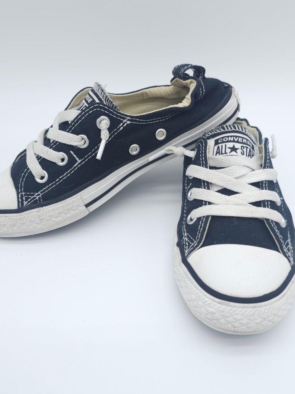 Converse All Star Slip-On Sneakers Black White Youth Size 3 (Women’s 5)